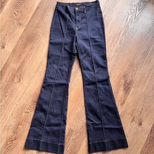 Women's Flared Dark Blue Jean Trousers
